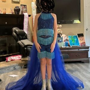 Blue Sequin Fringe Kid. OOC.  FUNFASHION OUTFIT